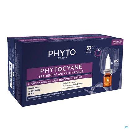 PhytoCyane Traitement Anti-Chute Progressif Femme 12x5ml