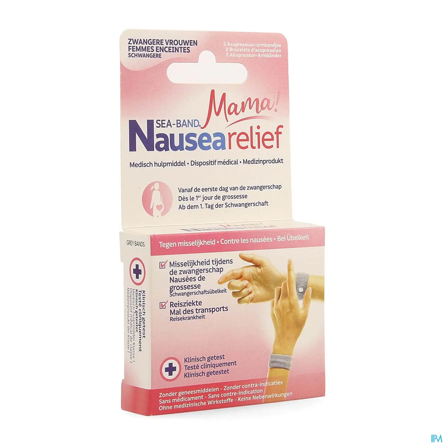 Sea-Band Bracelet Anti-Nausées Gris Maman Grossesse B/2