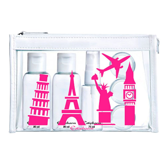 Trousse Voyage Bleue 5 Flacons - Pratique Et Conforme