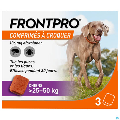 Frontpro 136mg for Dogs 25 to 50 kg Oral Antiparasitic 3 Tablets