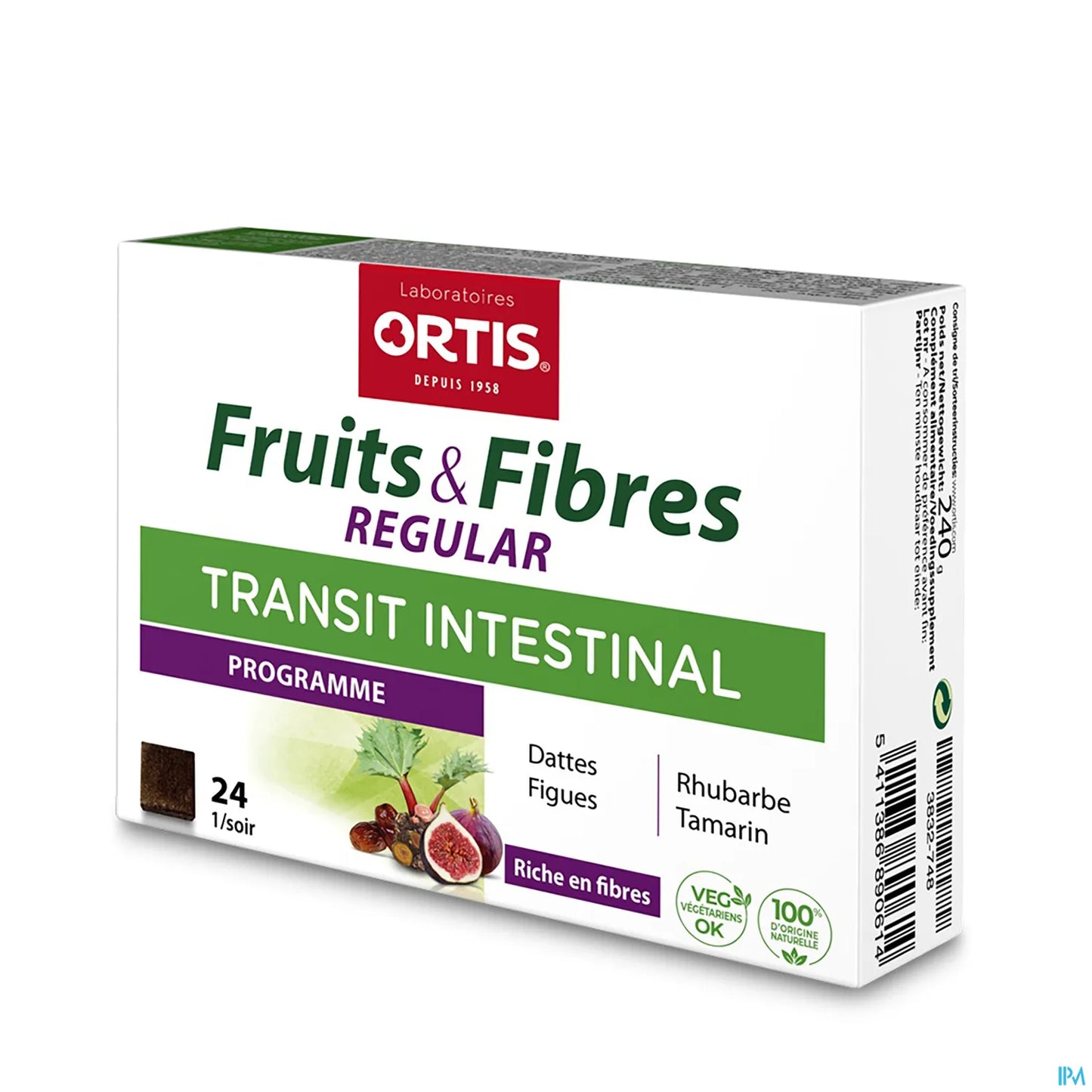 Fruits &amp; Fiber Regular Intestinal Transit - 24 Cubes