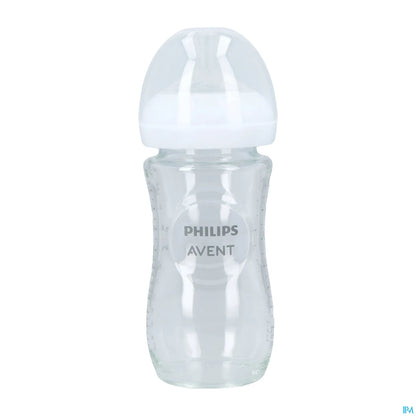 Philips Avent Natural Response Biberon Verre 240ml + Tétine Silicone 1m+
