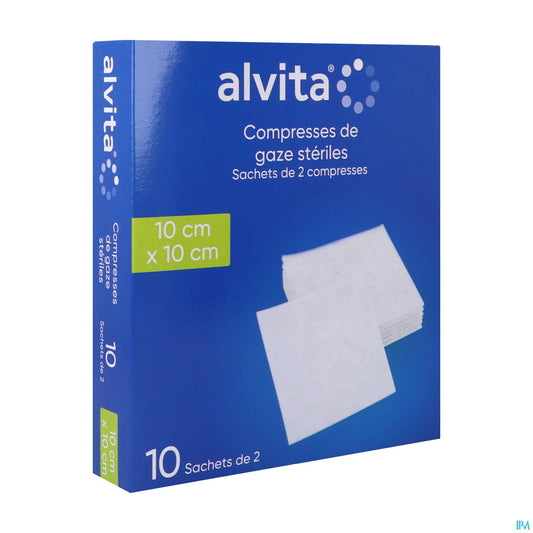 Compresses Stériles Gaze Hydrophile 10x10cm 10 Sachets de 2