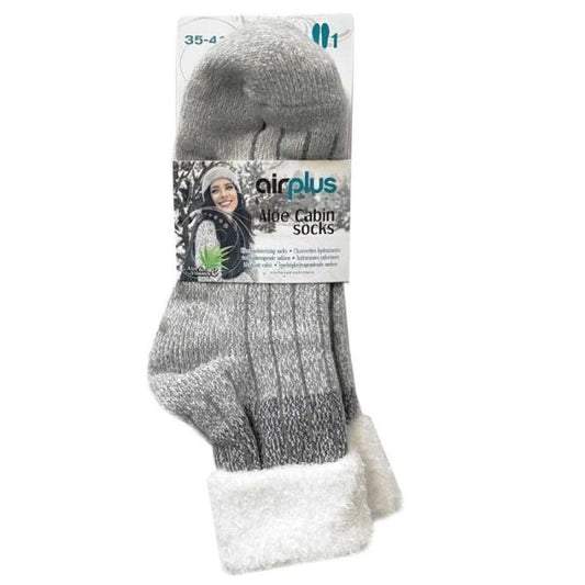 Aloe Cabin Socks Chaussettes Hydratantes Cocooning Gris Pointure 35-41