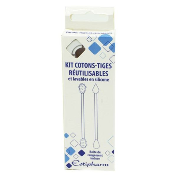 Kit di 2 bastoncini di cotone riutilizzabili in silicone