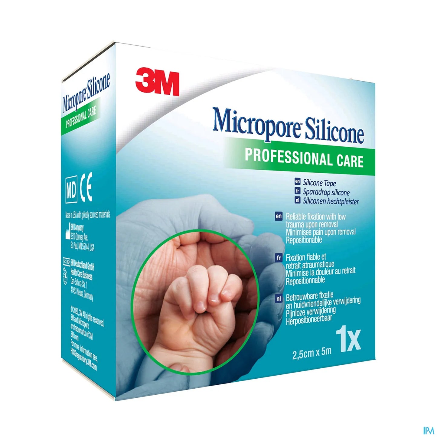 3M Micropore Sparadrap Silicone 2,5 cm x 5 m