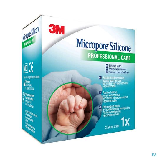 3M Micropore Sparadrap Silicone 2,5 cm x 5 m