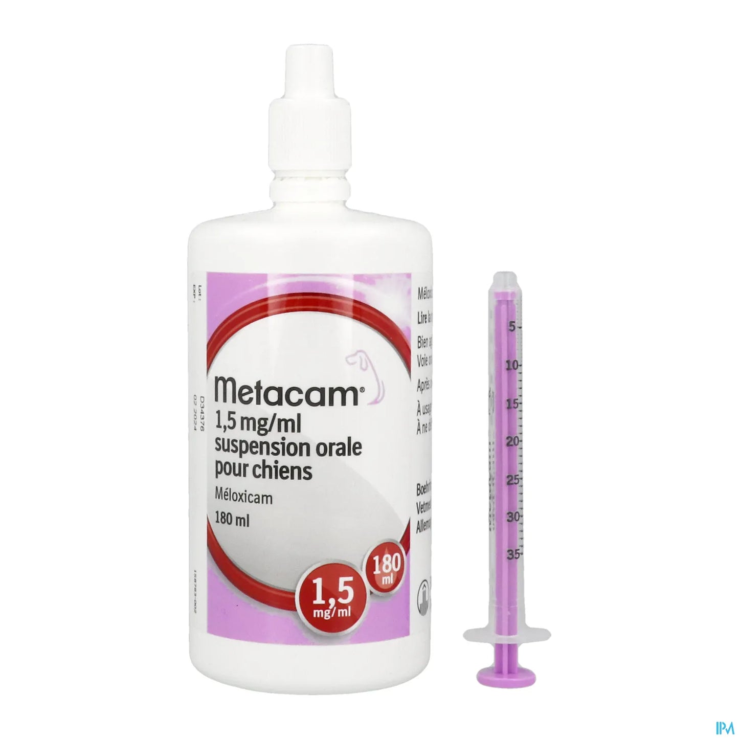 Suspension Orale Meloxicam 1,5 mg/mL 180 mL Pour Chien