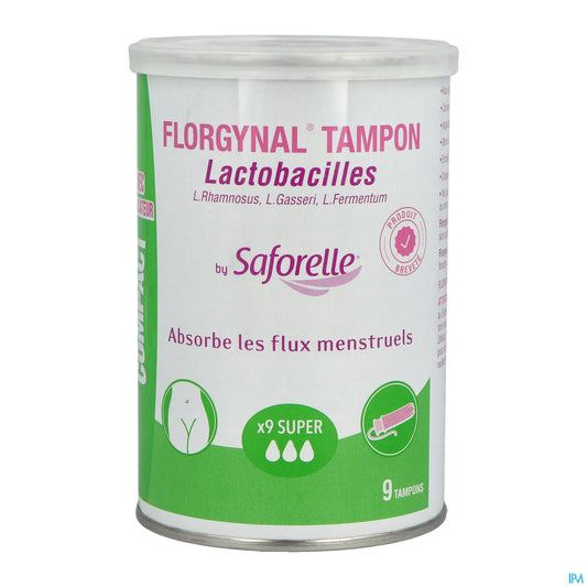 Saforelle Florgynal Tampon Probiotique Avec Applicateur Super Boîte 9
