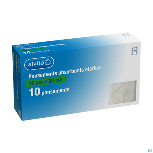 Pansement Absorbant Stérile Non Adhésif 10 x 20 cm 10 unités