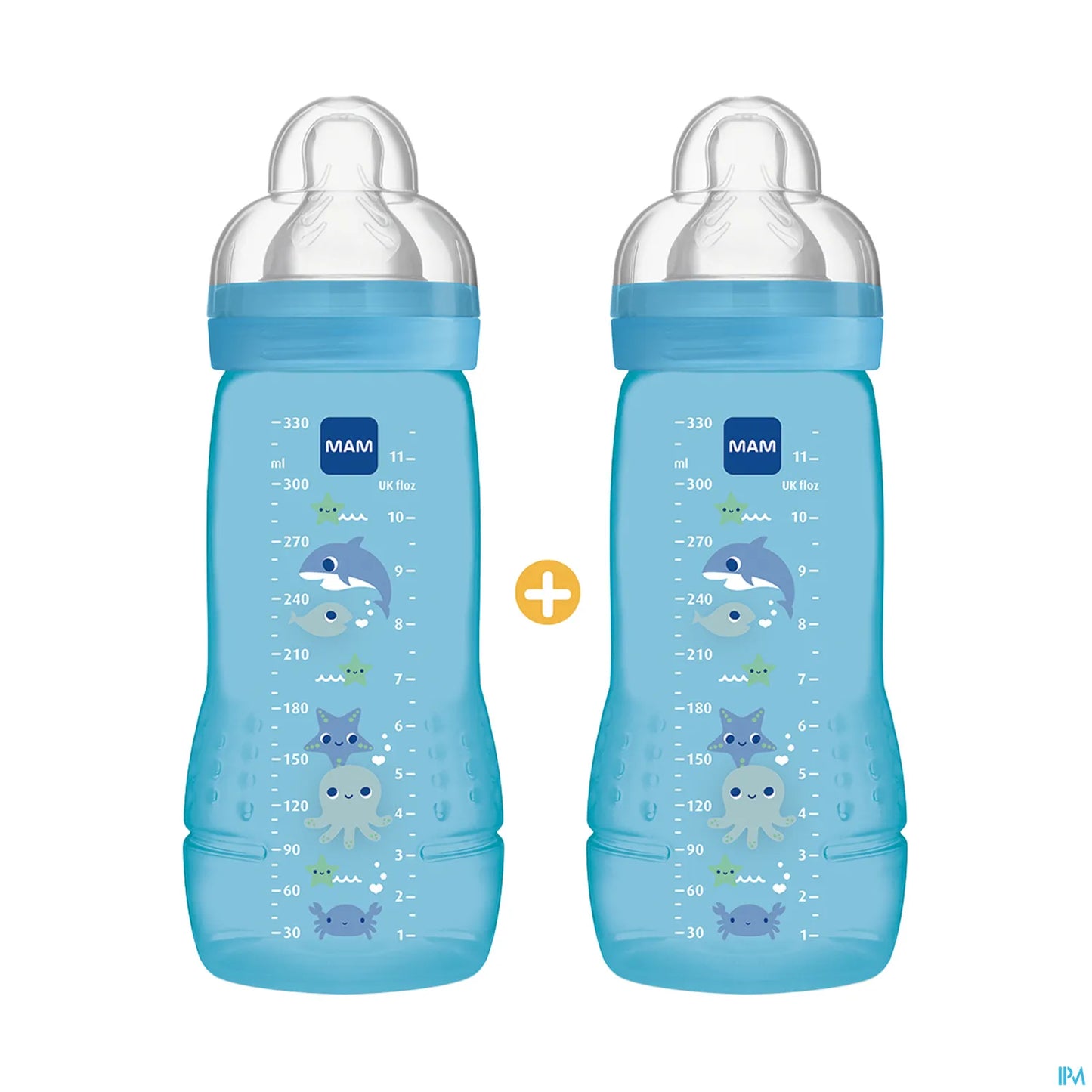 Biberon Easy Active 330 ml 6 mesi blu confezione da 2