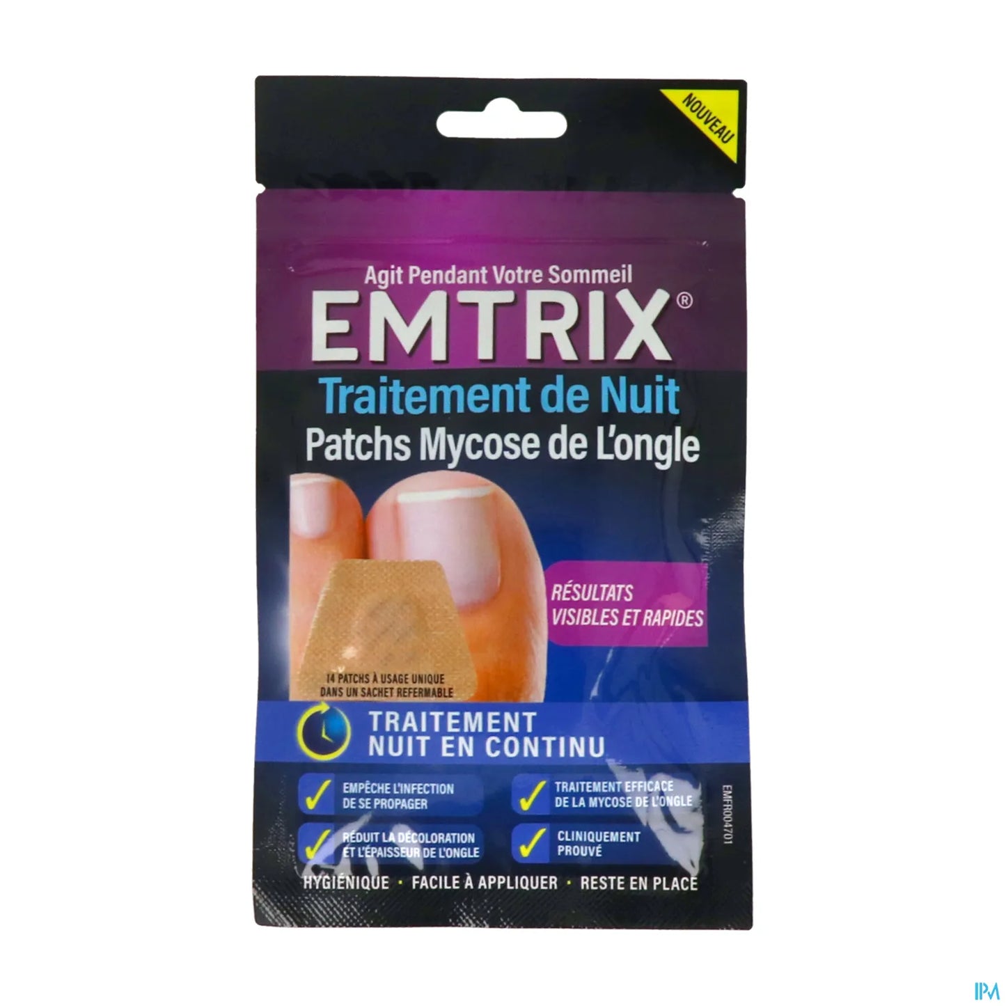 Emtrix Patchs Nuit Mycose de l'Ongle 14 unités