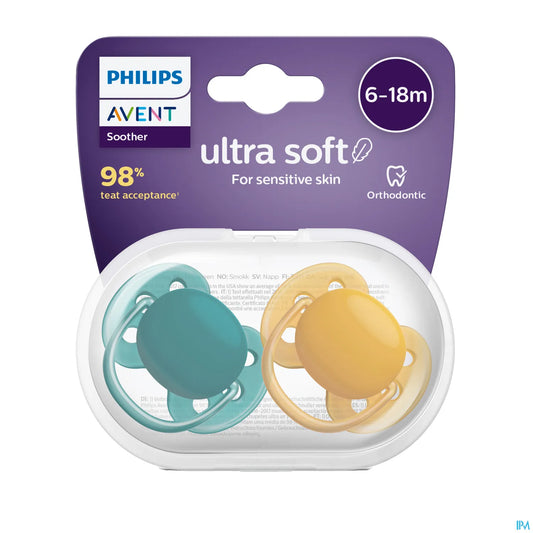 Philips Avent Sucette Ultra Soft Silicone 6-18 Mois Neutre