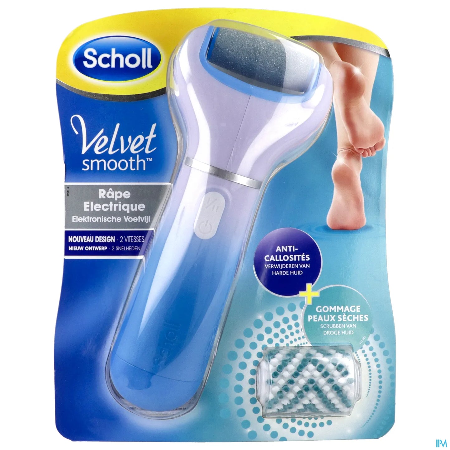 Velvet Smooth Express Pedi Electric File Blue with Diamond Crystals