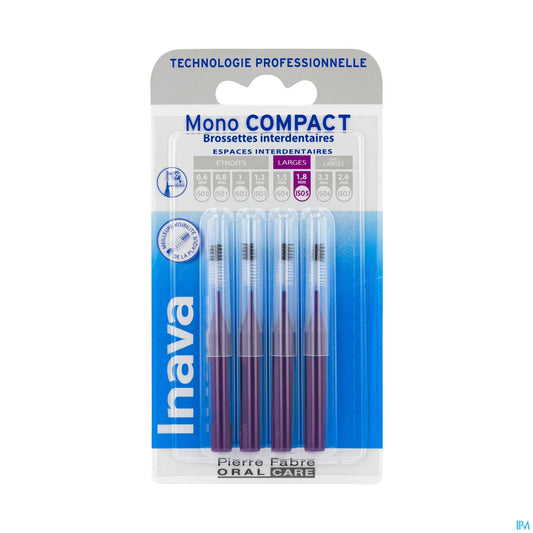 Mono Compact Brush Head Purple X4