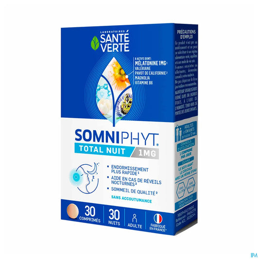 Somniphyt Total Nuit 30 Comprimés 1mg Mélatonine