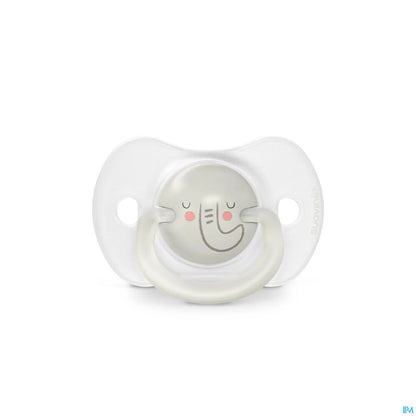 Sucette Symétrique Night&Day 0-6 Mois Éléphant Gris Clair Pack de 2