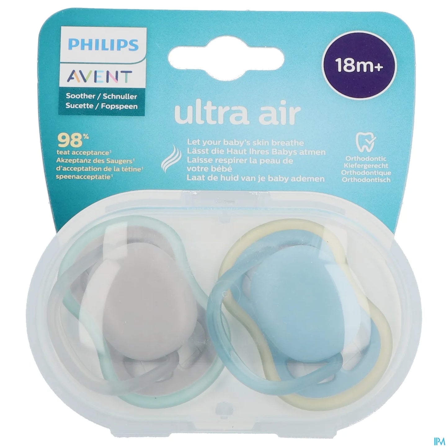 Philips Avent Sucette Ultra Air Nuit 18 Mois Neutre 2 Pièces