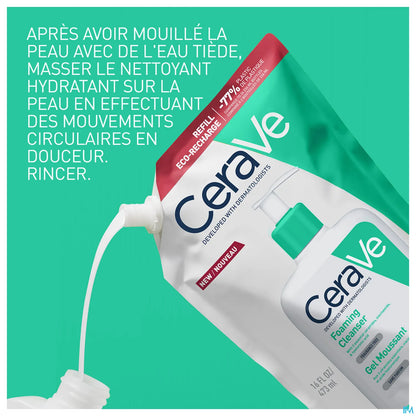 Gel Moussant Nettoyant Recharge 473ml Peau Normale à Grasse
