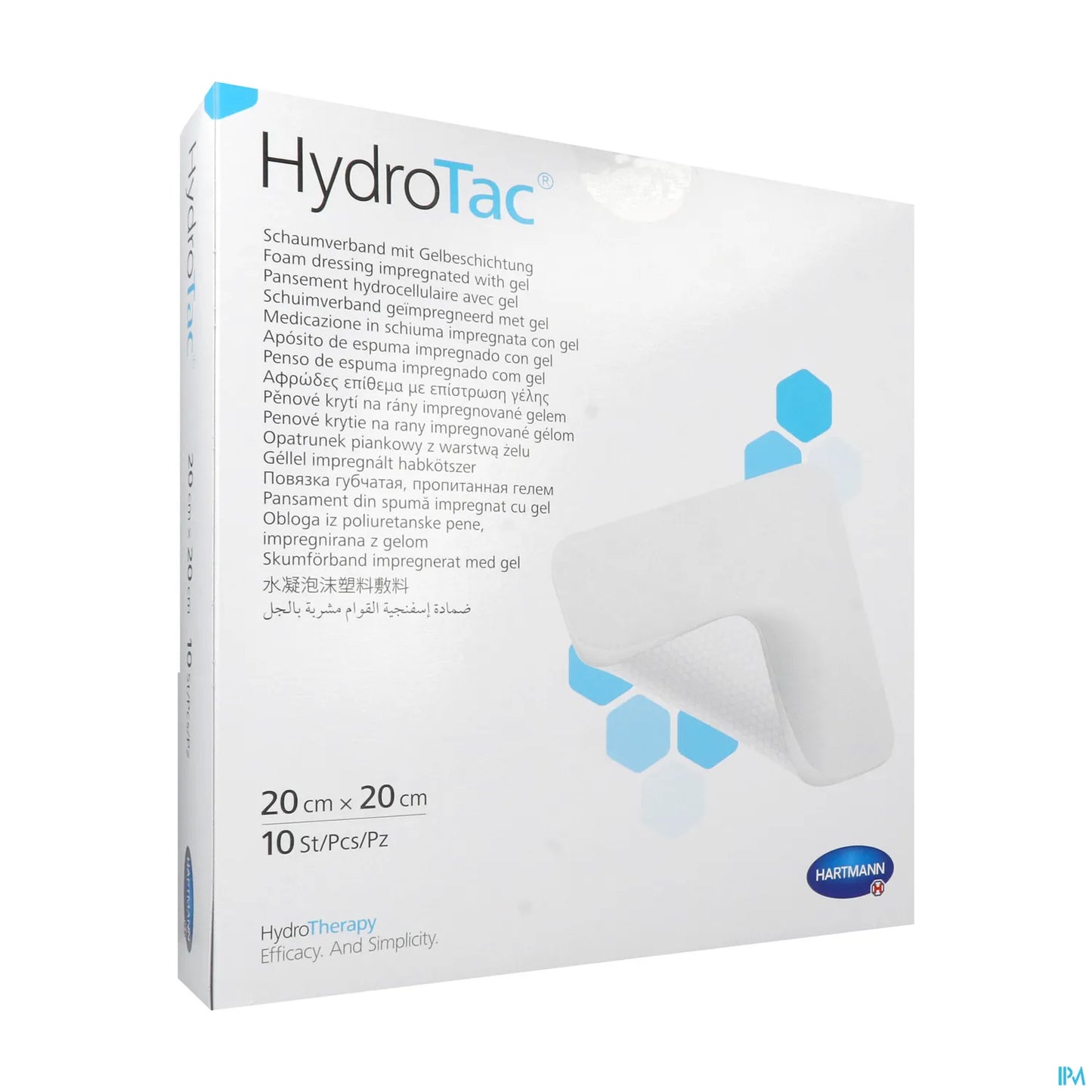 Pansement Hydrocellulaire Non Adhésif 20x20 cm Boîte de 10