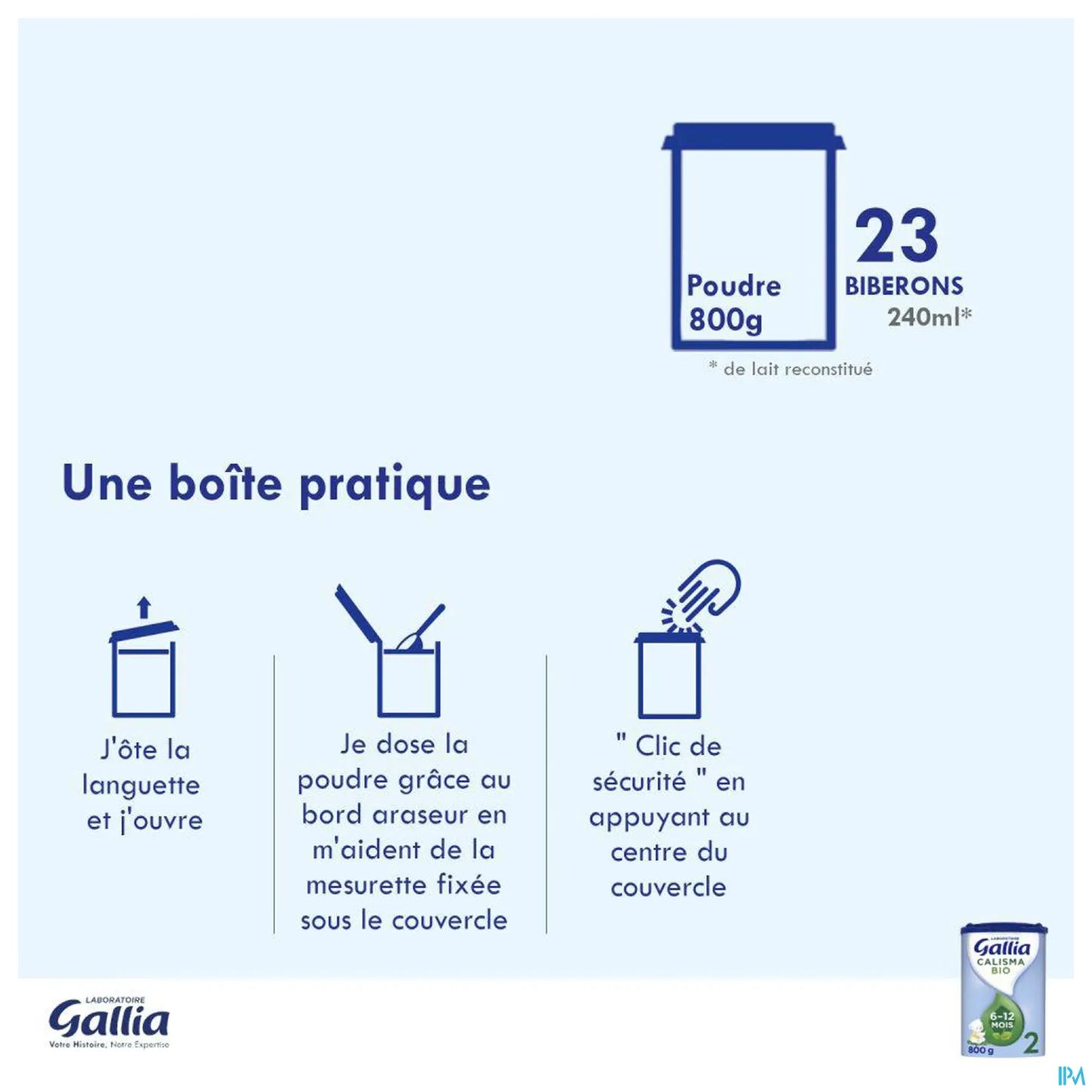 Gallia Calisma Bio 2 Lait en Poudre 800 g