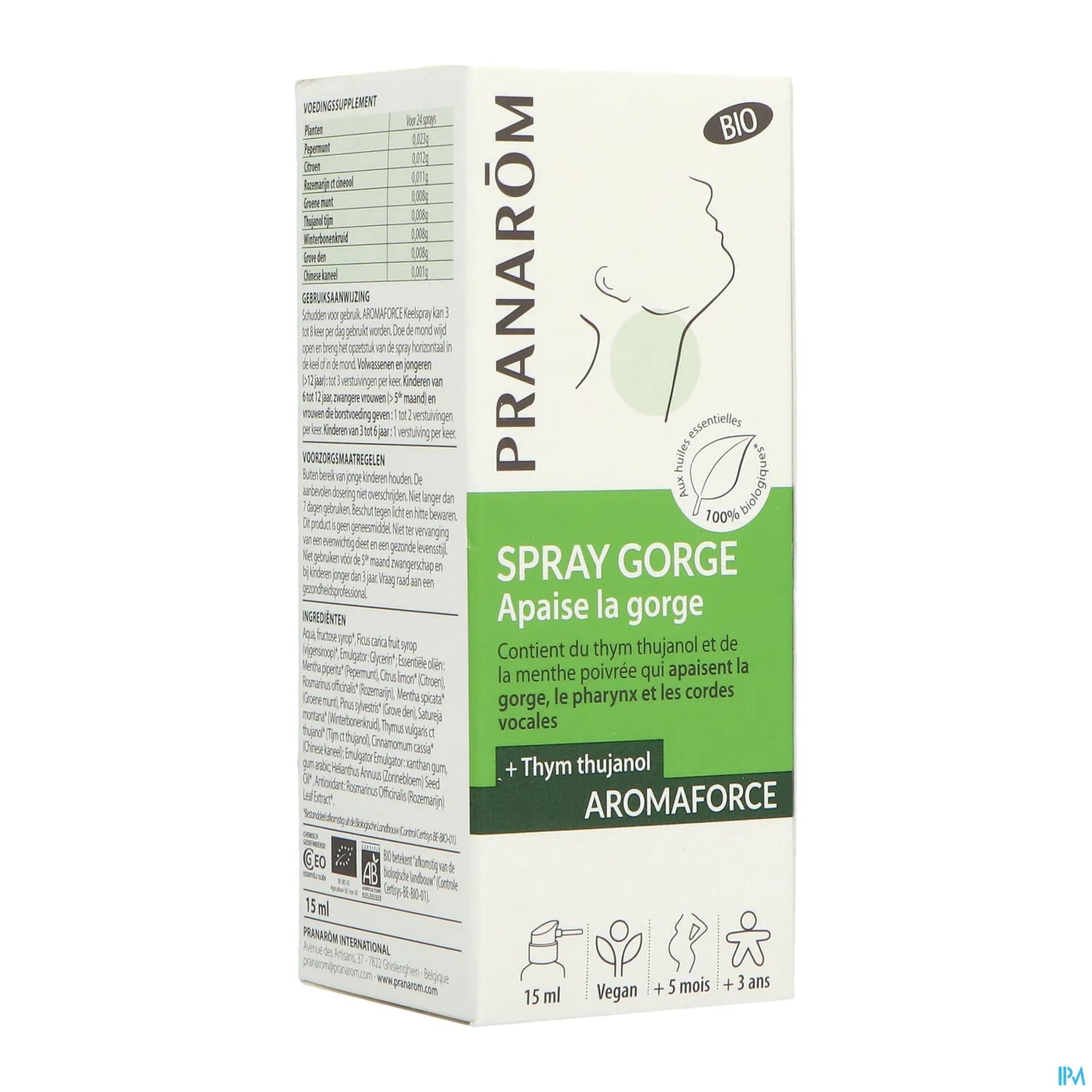 Aromaforce Organic Soothing Throat Spray 15 ml