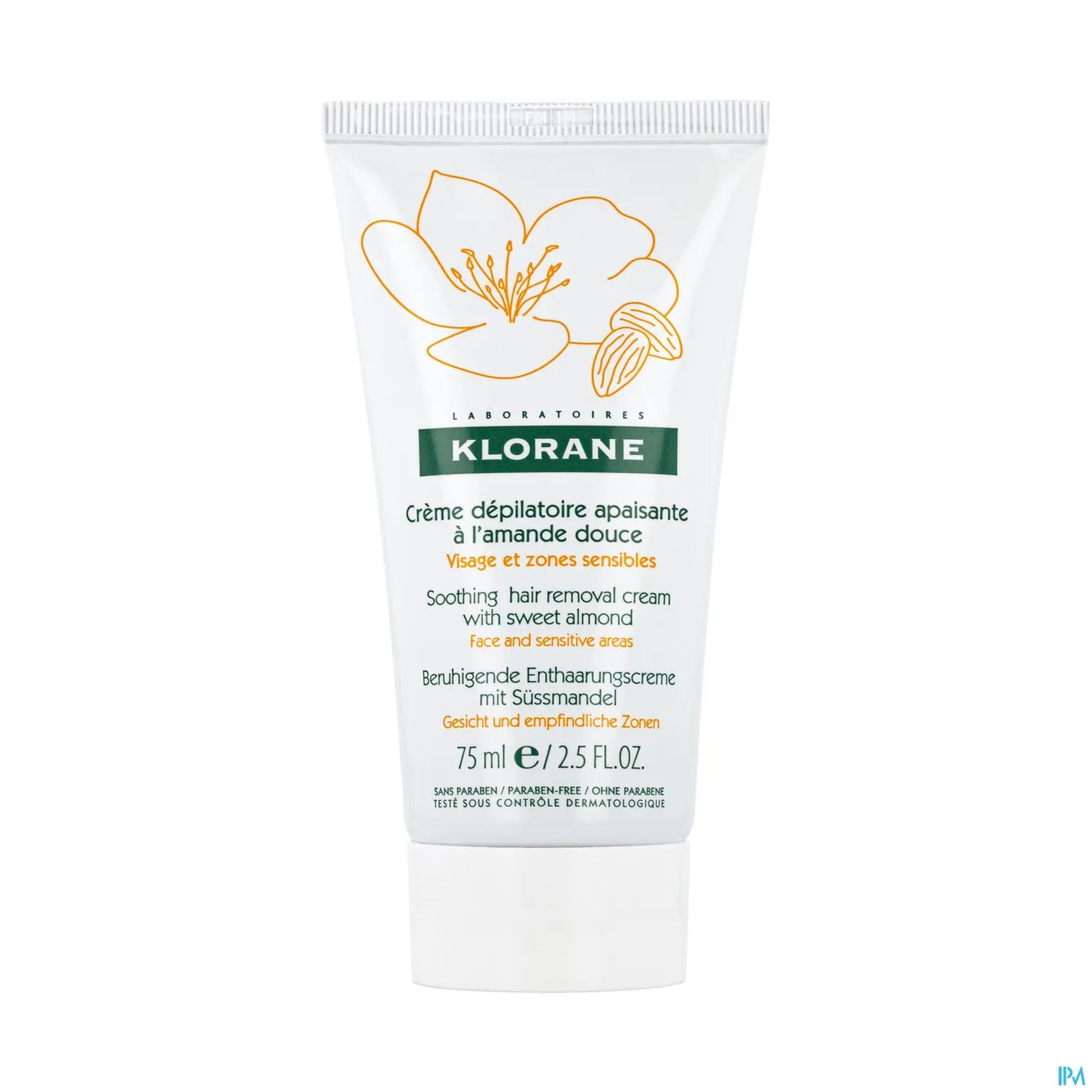 Crème Dépilatoire Apaisante à l'Amande Douce Zones Sensibles 75ml