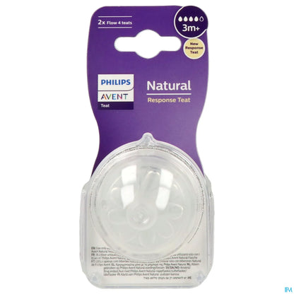 Tettarella Philips Avent Natural Response per biberon +3 mesi 4 fori 2 pezzi