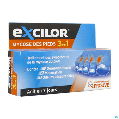 Cooper Excilor Mycose Du Pied 3 en 1 Crème Podologique 15ml