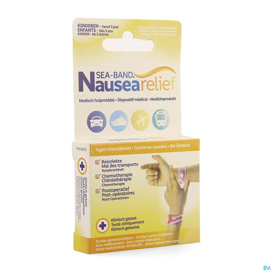 Sea-Band Bracelet Anti-Nausées Enfant Rose Boîte de 2