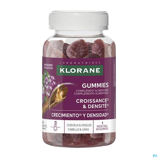 Klorane Croissance et Densité Quinine Gummies 60 unités