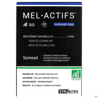 SynActifs Melagreen 15 Capsules Restorative Sleep and Anti Jet-Lag