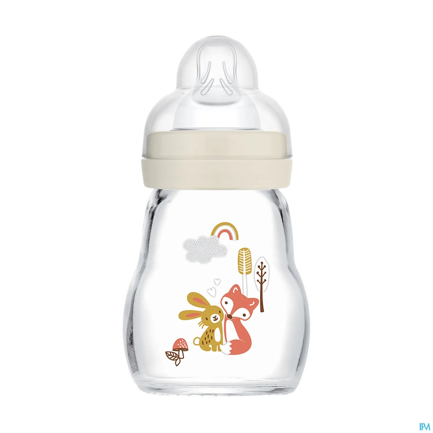 Premium Glass Baby Bottle 170ml White Flow 1