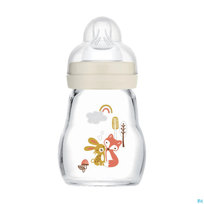 Premium Glass Baby Bottle 170ml White Flow 1