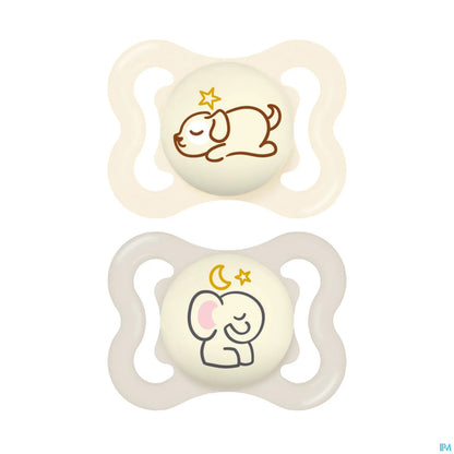 2 Sucettes Supreme Nuit Silicone 2-6 Mois