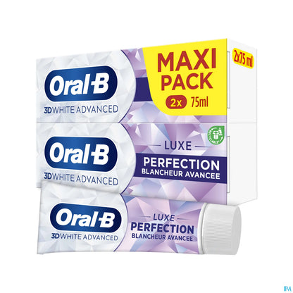Oral B Dentifrice 3D White Advanced Luxe Perfection 2 x 75 mL