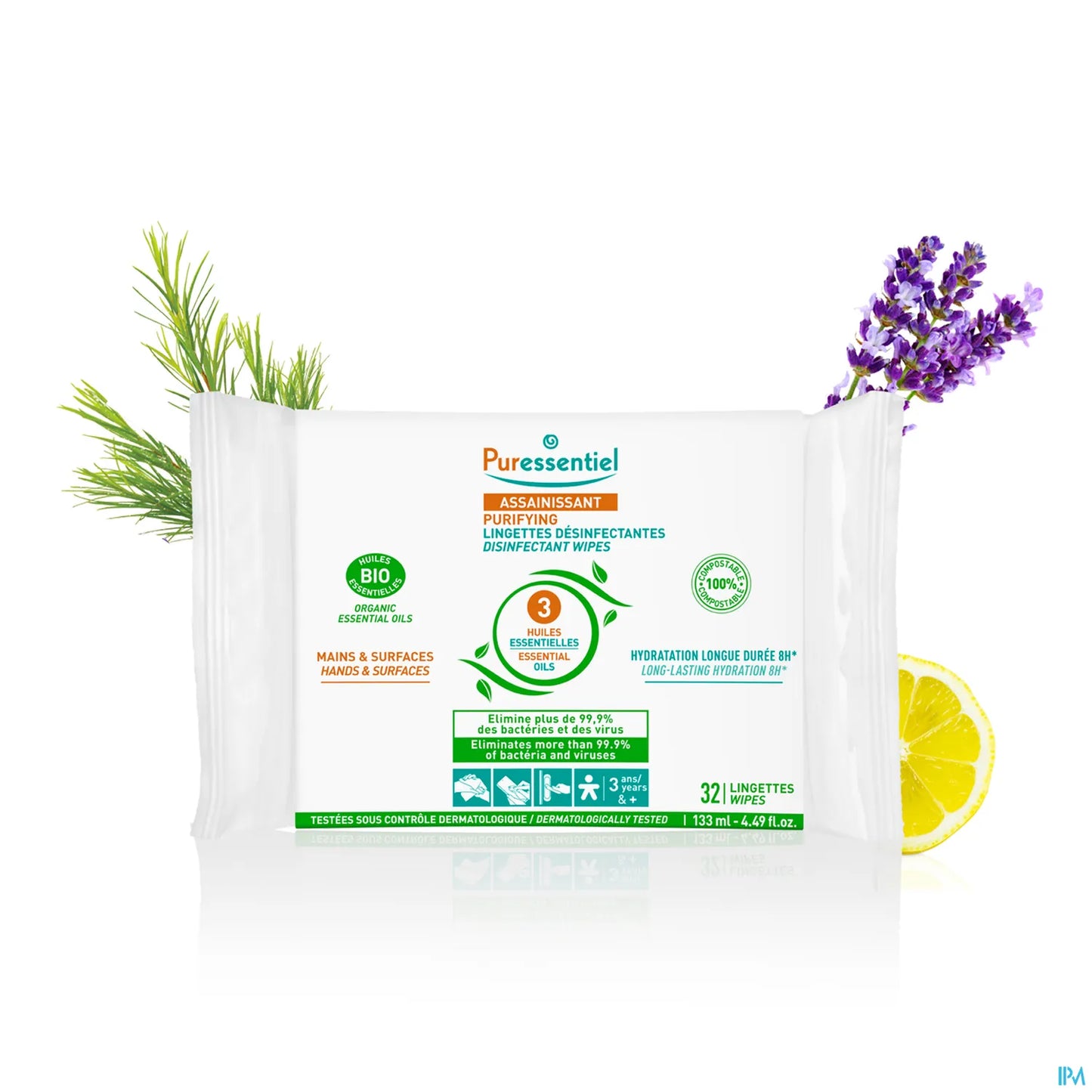 Salviette disinfettanti per mani e superfici 32 salviette