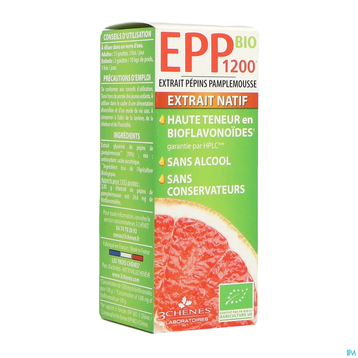 3 Chênes EPP1200 Extrait Pépins Pamplemousse Bio 50ml