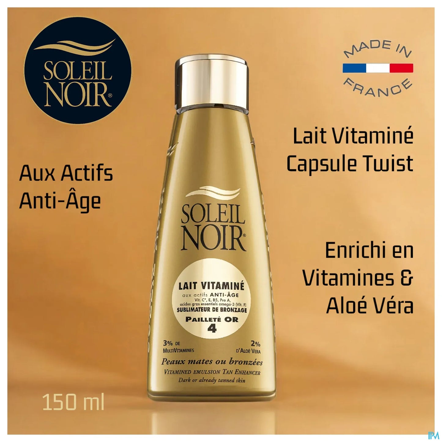 Lait Vitaminé Pailleté Or Sublimateur de Bronzage 150ml