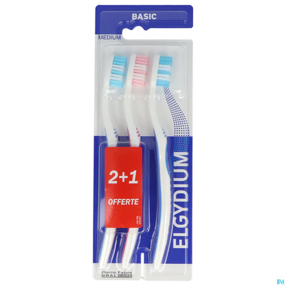 Pierre Fabre Elgydium Basic Soft Toothbrush Trio