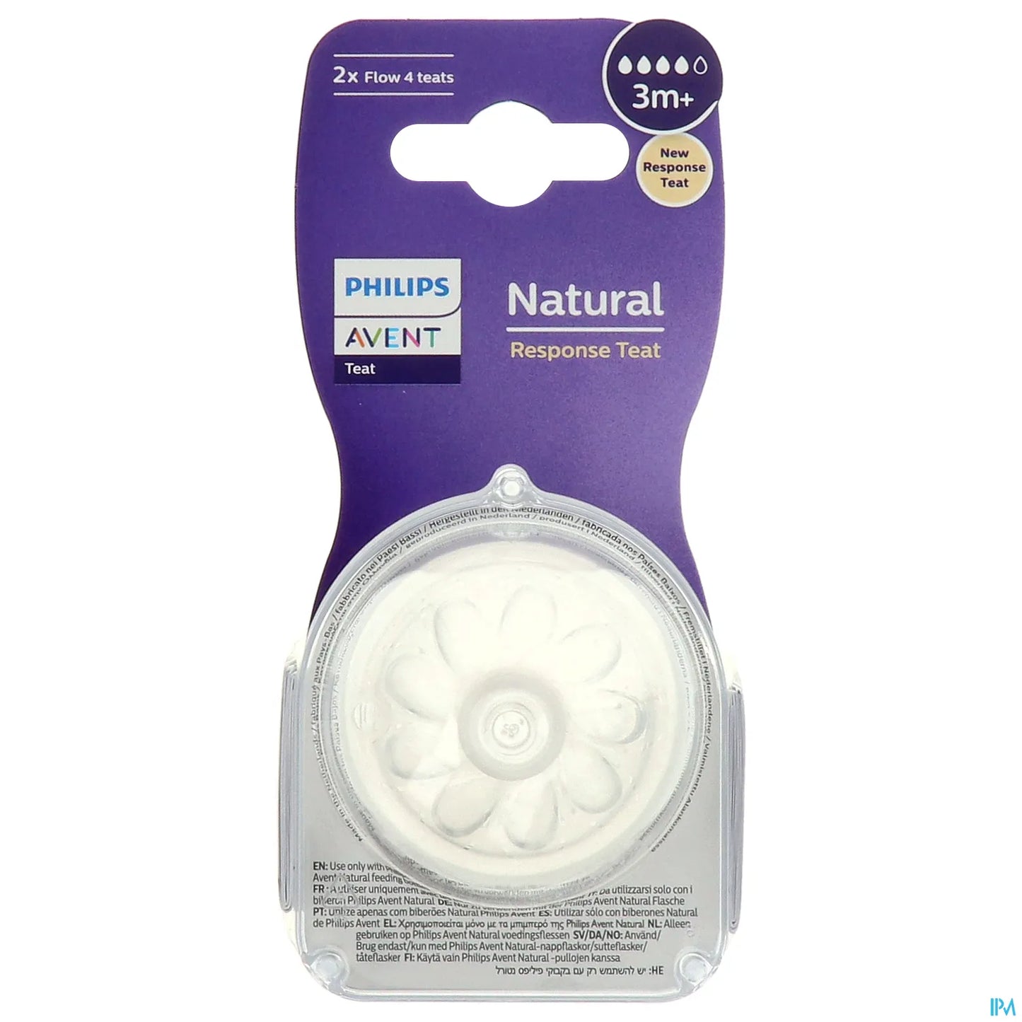 Tettarella Philips Avent Natural Response per biberon +3 mesi 4 fori 2 pezzi