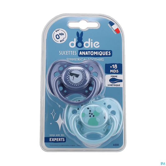 Sucette Anatomique Silicone +18 Mois Téterelle Nervurée Pack de 2