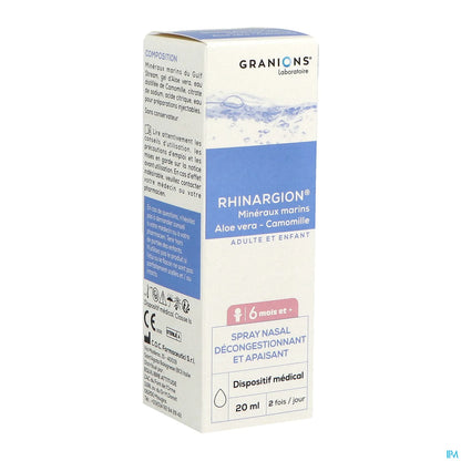 Granions Rhinargion Spray Nasale Decongestionante e Lenitivo 20ml