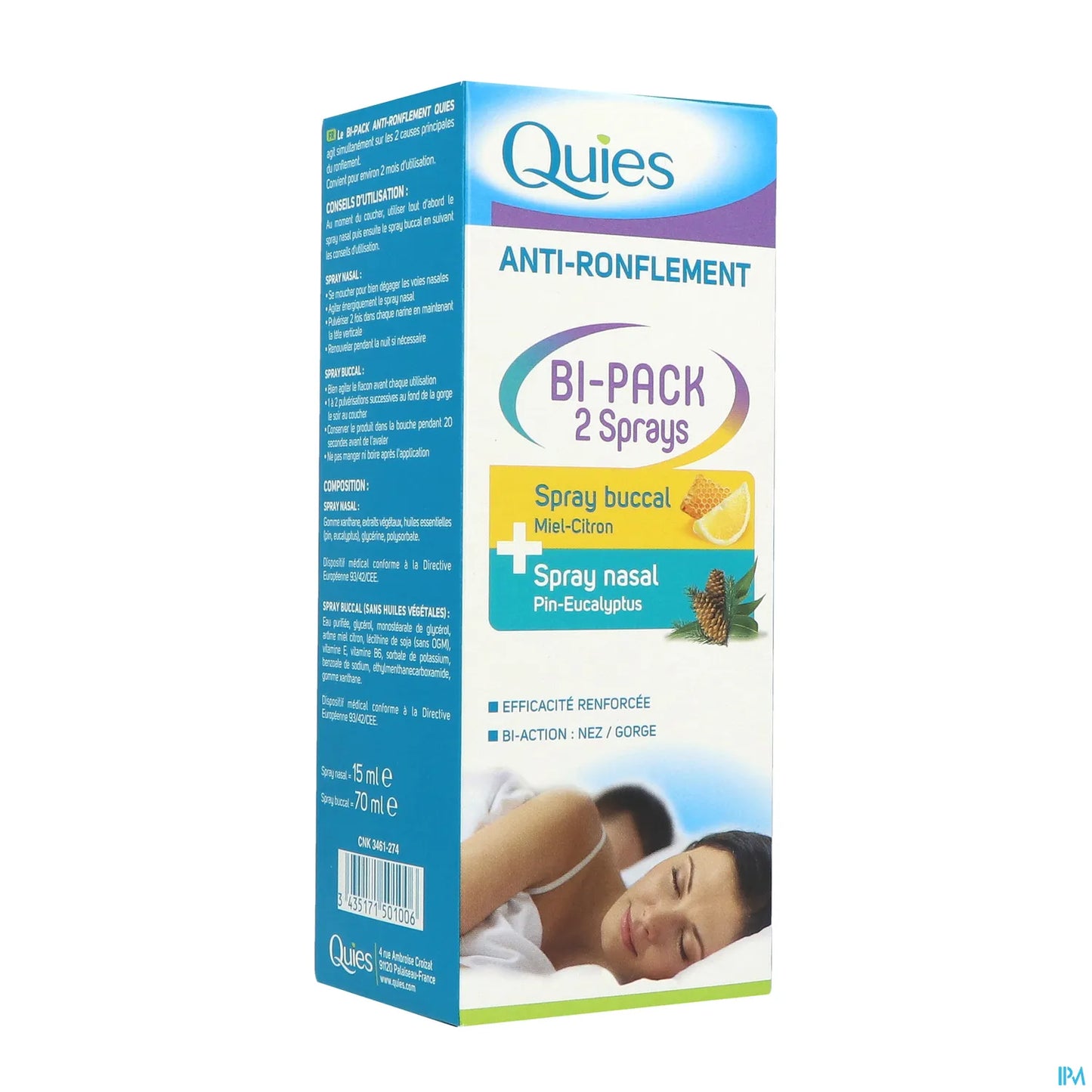 Spray orale e spray nasale antirussamento in confezione doppia 70 ml 15 ml