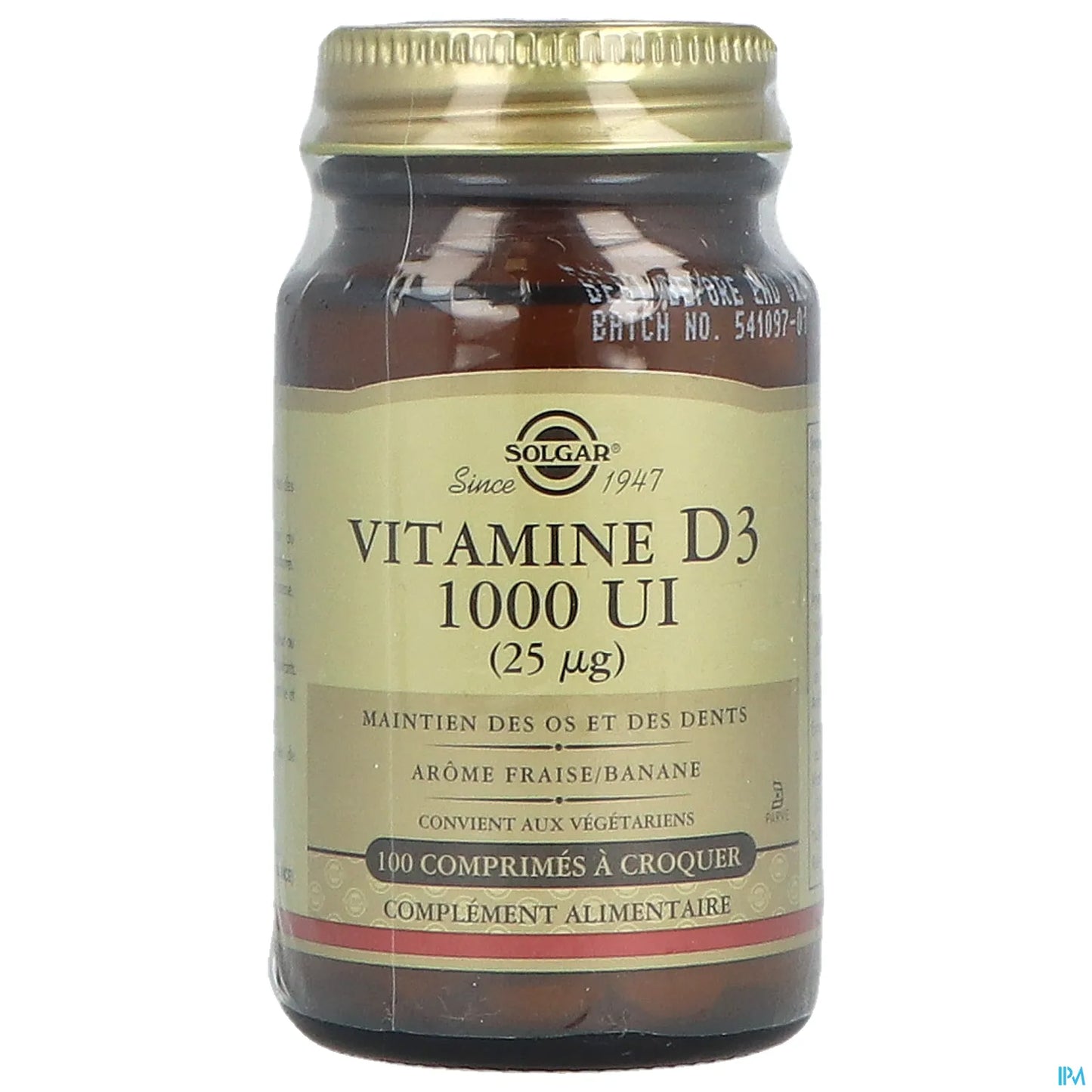 Vitamine D3 1000 UI 100 Comprimés à Croquer