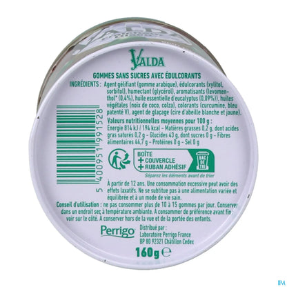 Valda Fraicheur Disco Pastilles Sans Sucres Goût Menthe Eucalyptus 160g