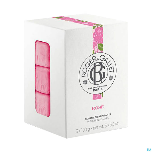 Coffret Savons Bienfaisants Rose 3 x 100gr