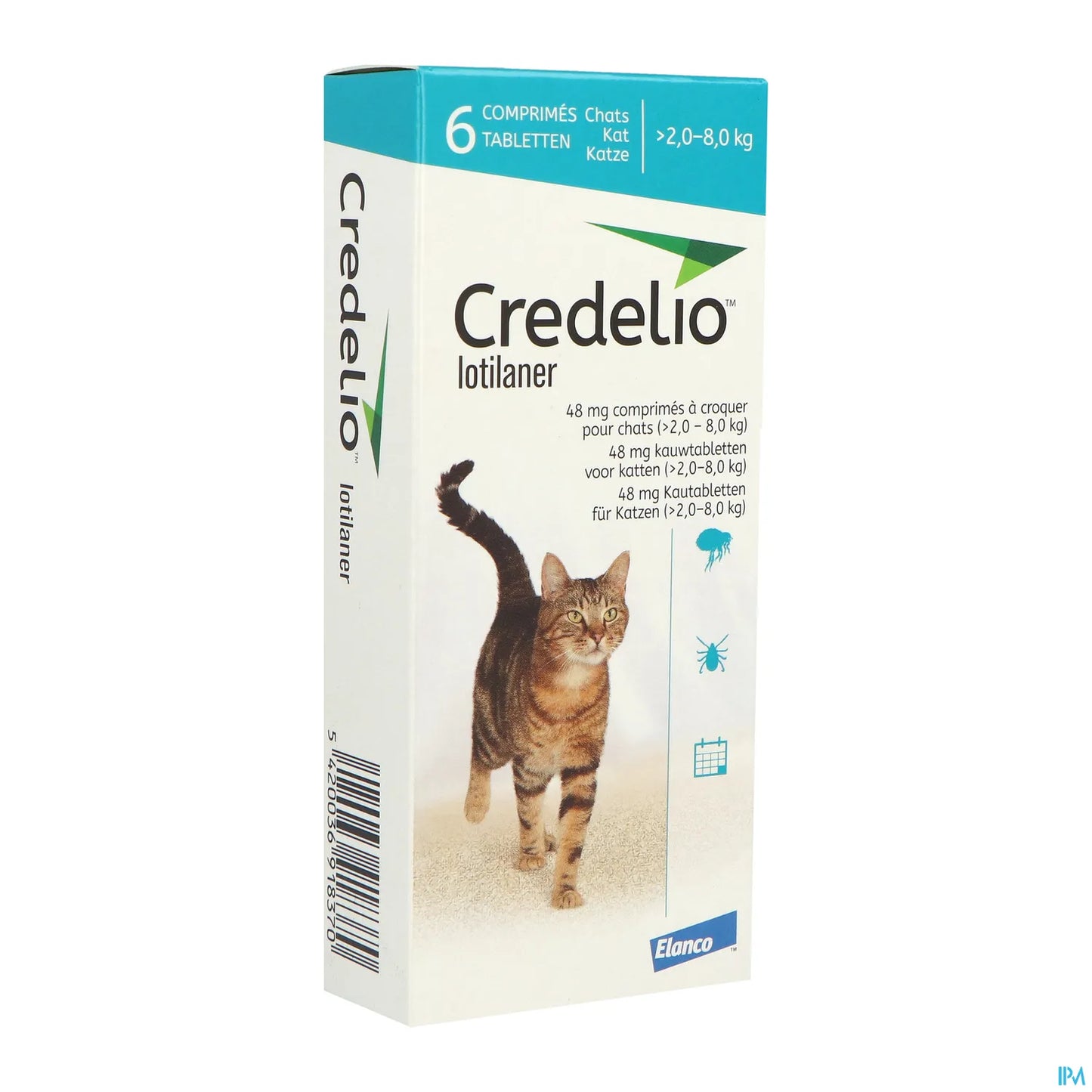 Elanco Credelio 48 mg Chats 2 à 8 kg 6 comprimés à croquer