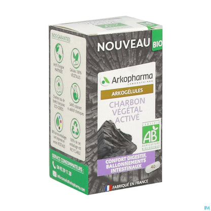 Arkogélules BIO Activated Vegetable Charcoal 40 Capsules