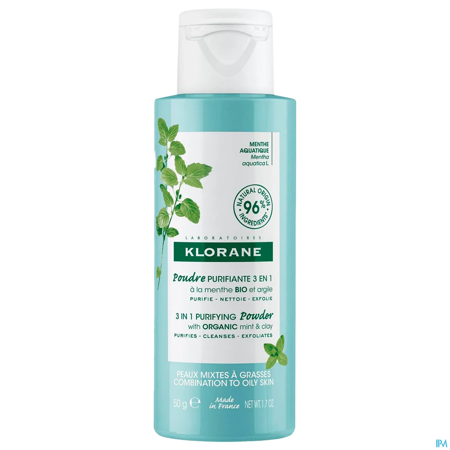 Poudre Purifiante 3 en 1 Menthe Bio et Argile 50 g
